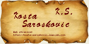 Kosta Šarošković vizit kartica